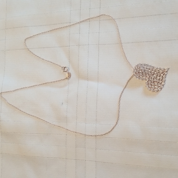 PENDANT W/CHAIN ♥️Rose Gold over 925 SS.Diamond Simulants NWOT J#45 - Picture 1 of 5